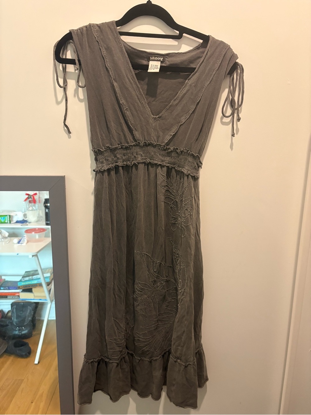 Billabong Grey Embroidered Women’s Dress